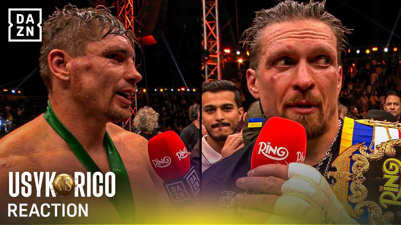 Oleksandr Usyk & Rico Verhoeven alongside Turki Alalshikh & Kabayel REACT to controversial stoppage