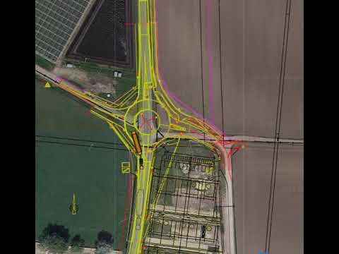 Kreisverkehr Manövervideo mit CAD Datei überlagerung