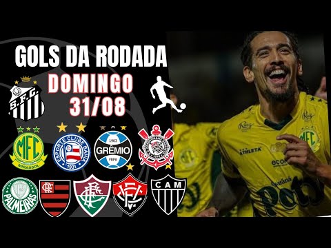 TODOS OS GOLS DA RODADA DE DOMINGO 31/08 (BRASILEIRÃO 2025).#jogos #futebol #gols 
