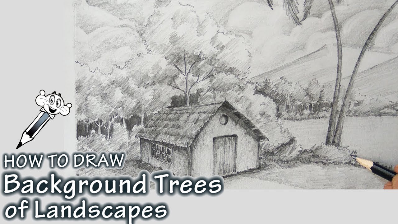 How to Draw Background Trees of Landscapes/Sceneries - Pencil Drawing