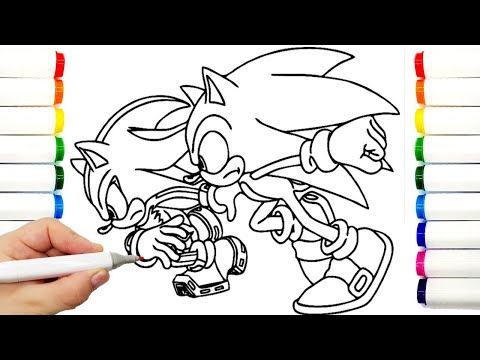 Sonic Team Coloring Pages Sonic The Hedgehog  Shadow Knuckles draw drawing