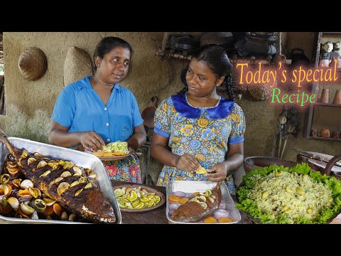 BBQ Fish & Cashew Pulao Rice 🐟 A special recipe I made for my children. village kitchen recipe