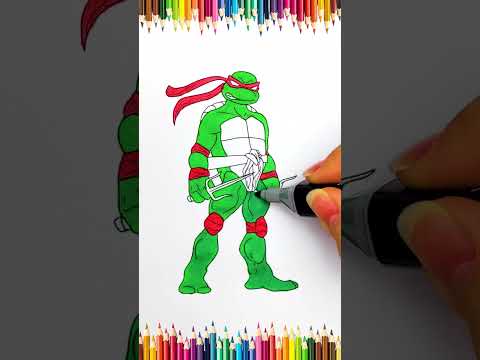 Coloriage de RAPHAELLO - TORTUE NINJA 🐢 Abonne toi et like, c'est gratuit et ça fait plaisir 🤗