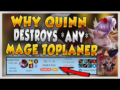 THIS IS WHY QUINN ABSOLUTELY DESTROYS ANY MIDLANE MAGE IN TOP LANE (RUN EM DOWN) - League of Legends
