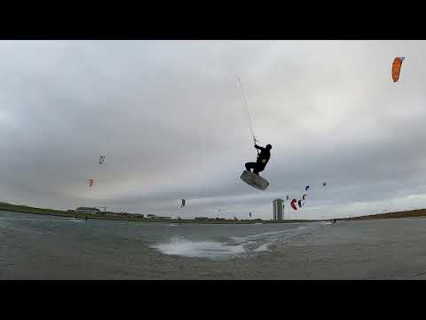 Clip 4 - mal nur zugucken - Kiten in der Perlebucht von Büsum - 04.01.2023 Kitesurfen