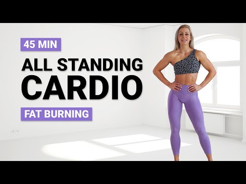 45 MIN ALL STANDING CARDIO HIIT WORKOUT | No Equipment | No Repeat | Fat Burning | Super Sweaty