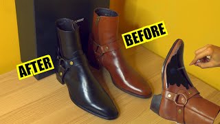 How I Dyed My Saint Laurent Leather Boots Black
