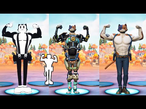 Toon Meowscles vs. Kit vs. Meowscles in Fortnite Battle Royale