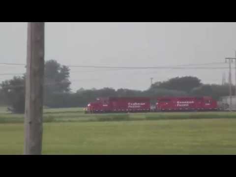CP 2249 & 3127 Leads A Grain Train West At Mile 6.41 Wilkie Sub