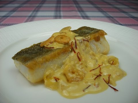 Bacalao a la crema de azafrán