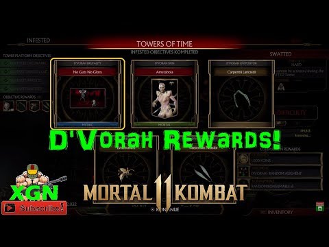 Mortal Kombat 11 how to unlock D'Vorah No Guts No Glory Brutality in Infested Tower!