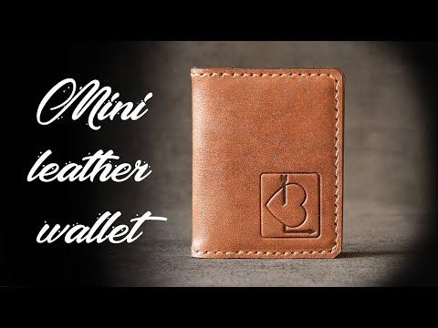 Mini leather wallet (brown) piccolo portafoglio in vera pelle handmade in Italy