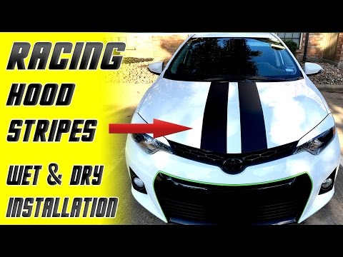 Racing Hood stripes Installation - wet & dry method
