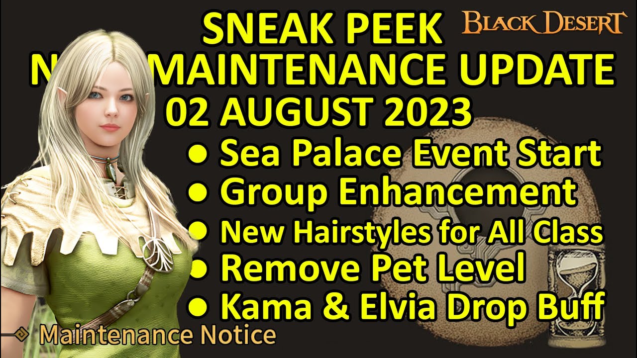 Sea Palace Event, Group Enhancement, New Hair, Remove Pet Level (BDO Sneak Peek, 02 Aug 2023) Update