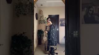 Black Embellished Chiffon Suit - Video 1