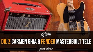 Video thumbnail for A little red monster! The Dr. Z Carmen Ghia 18 watt EL84 head! With a Fender CS Masterbuilt Tele! by Max Guitar B.V.