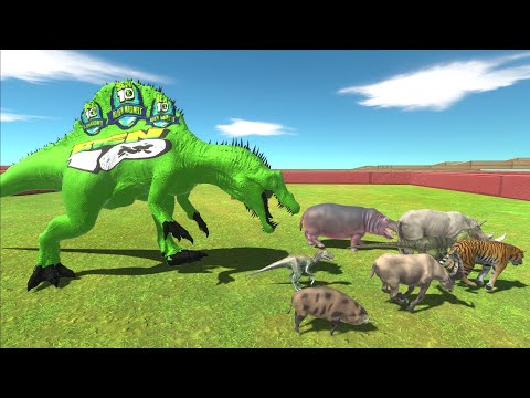 Units Trying to escape from Ben 10 Spinosaurus - Animal Revolt Battle Simulator