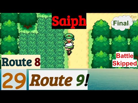 Pokemon Saiph Part 29 PokeFan Exploring Route 9 - Route 8 | GBA Rom Hack