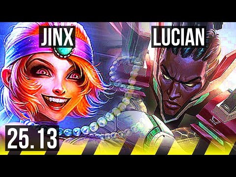 JINX & Rell vs LUCIAN & Braum (ADC) | 66% winrate, 13/3/7, Dominating | NA Grandmaster | 25.13