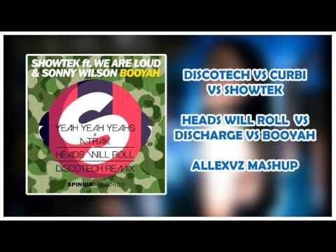 Discotech vs Curbi vs Showtek - Heads Will Roll vs Discharge vs Booyah (Alesix Mashup)