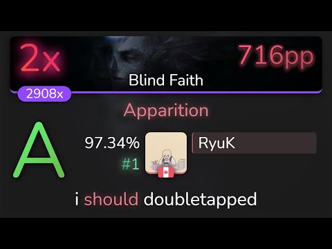 [8.37⭐ Live] RyuK | Spawn Of Possession - Apparition [Blind Faith] 97.34% {#1 716pp 2❌} - osu!