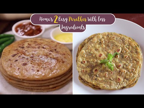 Hema's 2 Easy Parathas With Less Ingredients | Pudina & Mooli Paratha | Lockdown Recipes Episode - 1
