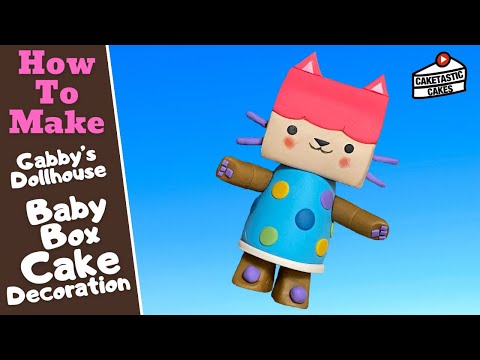 Gabby's Dollhouse Cake Decoration Tutorial - How to Make Baby Box Cat Cake Topper