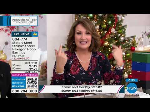 Stately Steel Stainless Steel Hexagon Hoop Earrings