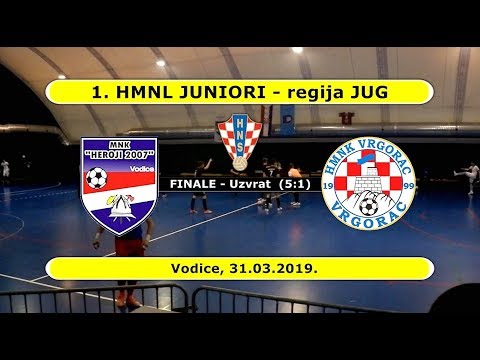 HMNL JUNIORI Jug, F - 2. ut: HEROJI 2007 - VRGORAC  3:1, 31.03.2019.