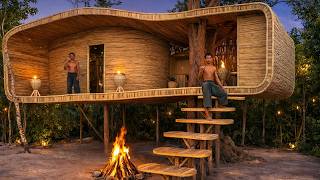 2 Men Built an Incredible Bamboo Treehouse Around a Giant Tree –In Real Life