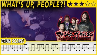 What's up, people?! - MAXIMUM THE HORMONE | DRUM SCORE Sheet Music | #419 DRUMSCRIBE