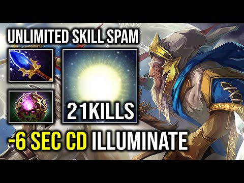 How to Unlimited Skill Spam  6 Second Cooldown Illuminate Solo Mid Keeper of the Light Dota 2