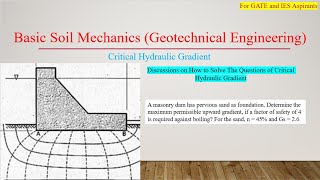 Geotechnical Engineering !! Basic Soil Mechanics !! Critical Hydraulic Gradient