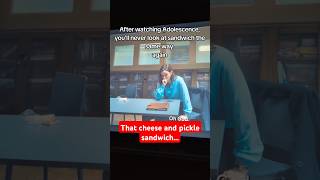 After watching #Adolescence, you'll never look at a sandwich the same way 🧀🥒🥪 #jamiemiller #netflix