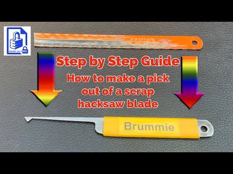 358. Step by Step guide how to make a simple half diamond lock pick out of a scrap hacksaw blade