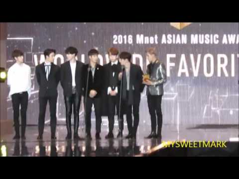 161202 MAMA 2016 GOT7 RECIEVE THE WORLDWIDE FAVOURITE ARTIST AWARD