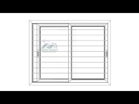2 Track, 2 Glass Panel Sliding Window with Grill