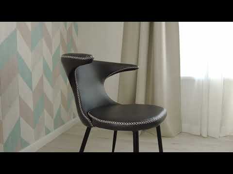 Кухонный стул FLAIR (mod. 9020) 60х56х78 серый 22/черный в Магадане - видео 11