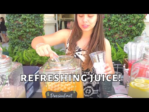 Having a Refreshing Juice at the West Palm Beach Farmer's Market