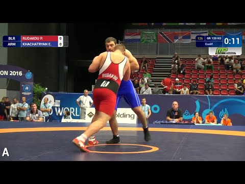 Qual. GR - 120 kg: E. KHACHATRYAN (ARM) df. P. RUDAKOU (BLR) by TF, 9-0