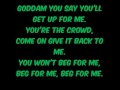 Korn - Beg For Me - lyrics