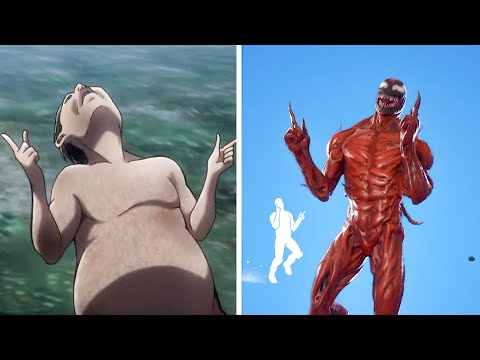 Fortnite Titan Running Emotes vs Attack on Titan