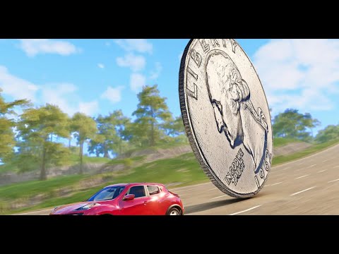 Giant Quarter Dollar Mountain Descent! (BeamNG.Drive)