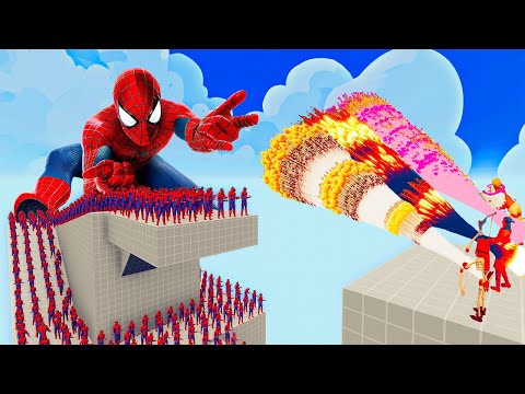 100x SPIDER MAN + 2x GIANT vs 3x EVERY GOD   Totally Accurate Battle Simulator TABS