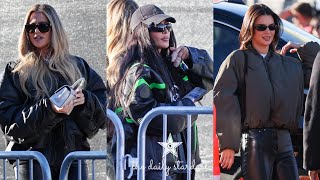 Kim Kardashian Khloe Kardashian & Kendall Jenner Arrive To Their Million Dollar Super Bowl Suite