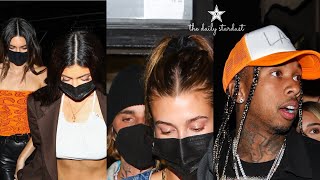 Kendall &amp; Kylie Jenner party w/ celebrity friends runs into Tyga as drunk driver crashes Chris Brown