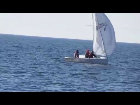Topaz Omega with symmetric spinnaker, match race practice