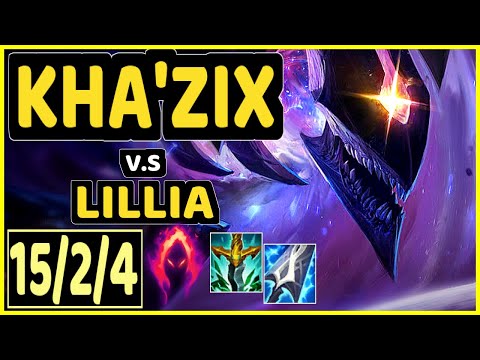 BLUERZOR (KHA'ZIX) vs LILLIA - 15/2/4 KDA JUNGLE GAMEPLAY - EUW Ranked GRANDMASTER