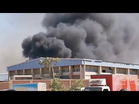 حريق في أحد مخازن المنطقة الصناعية بمدينة 6 أكتوبر