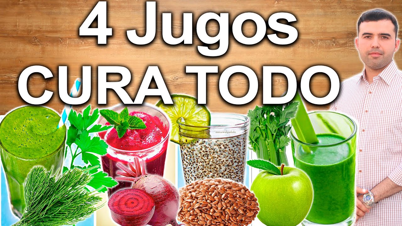 4 Jugos Más Saludables - Los Mejores Jugos Cura Todo Del Mundo - Artritis, Huesos, Riñones Y Más